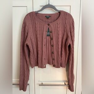 NWT Wild Fable Mauve Cable Knit Cardigan